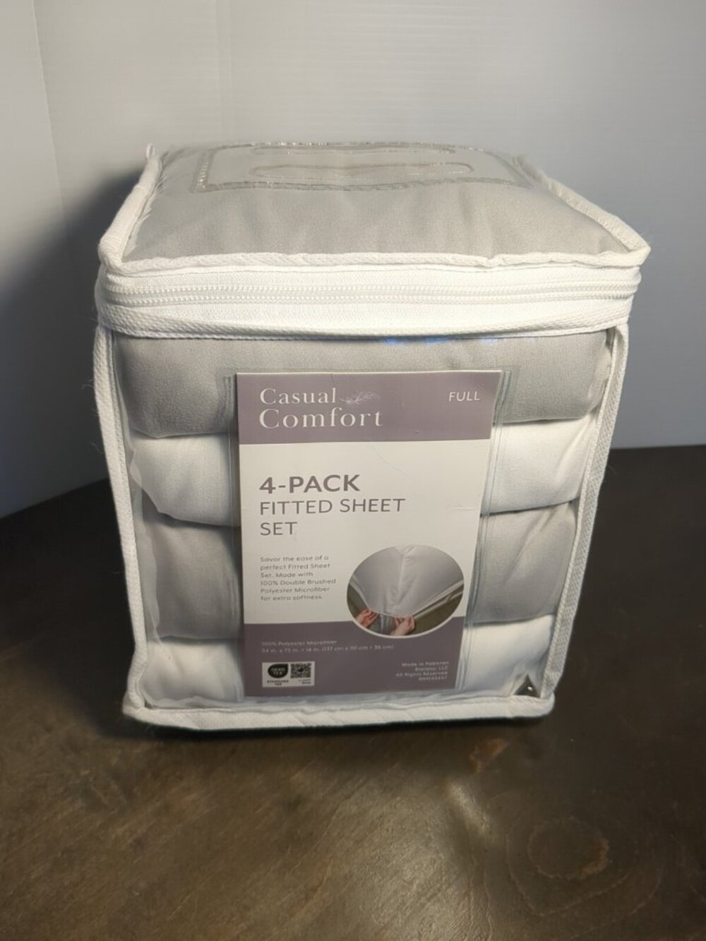 Casual Comfort 4-Pack Fitted Sheet Set Full Size Polyester Microfiber